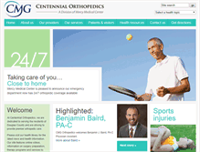 Tablet Screenshot of centennialorthopedics.com